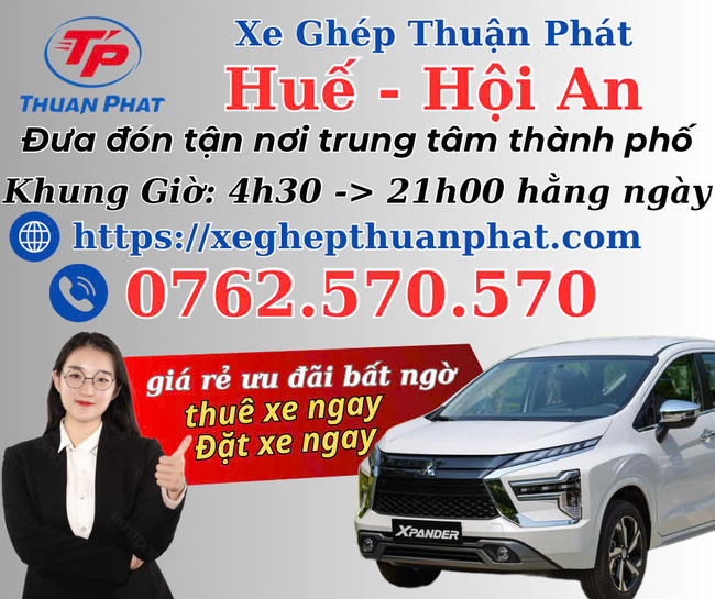 xe ghep hue hoi an dua don tan noi
